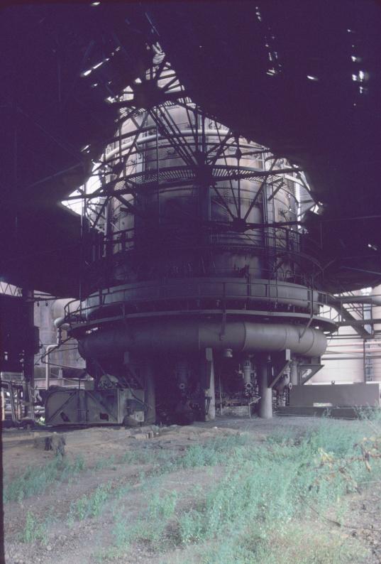 View of furnace base from inside casting shed