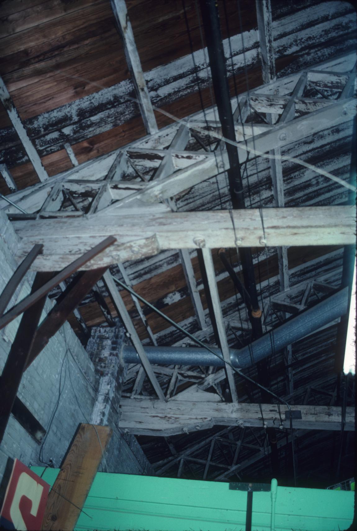 Detail of arched roof <br> trusses at wallCharleston, South Carolina