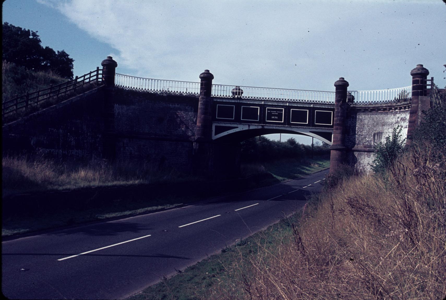 Cast iron aqueduct carrying canal across A-5 roadway near Horsebrook.  Designed…