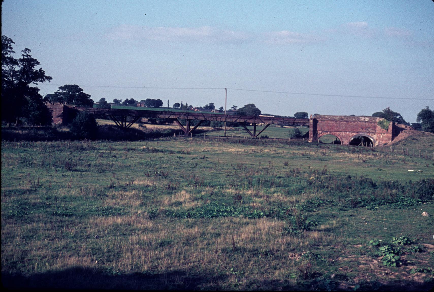 Distant view of cast iron span and brick approachesThomas Telford