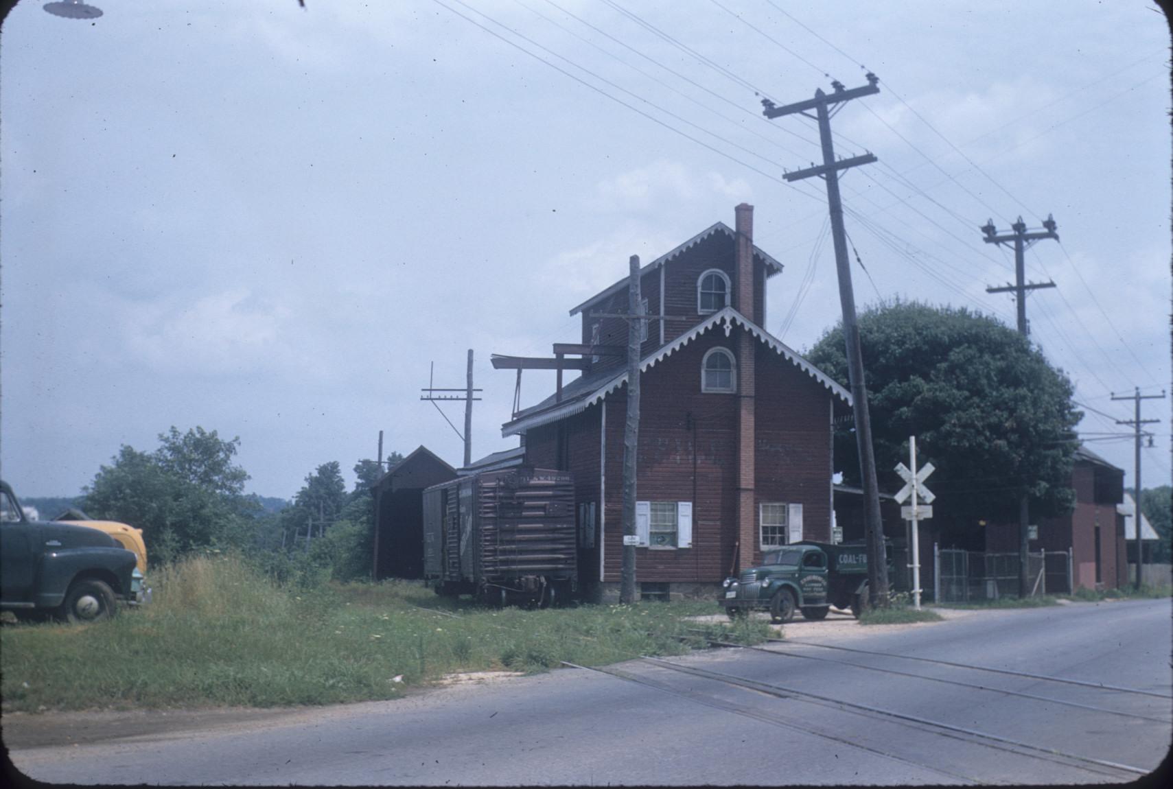 Identified as Freight Station near Rising Sun, MD, c. 1955(Appears to be a…