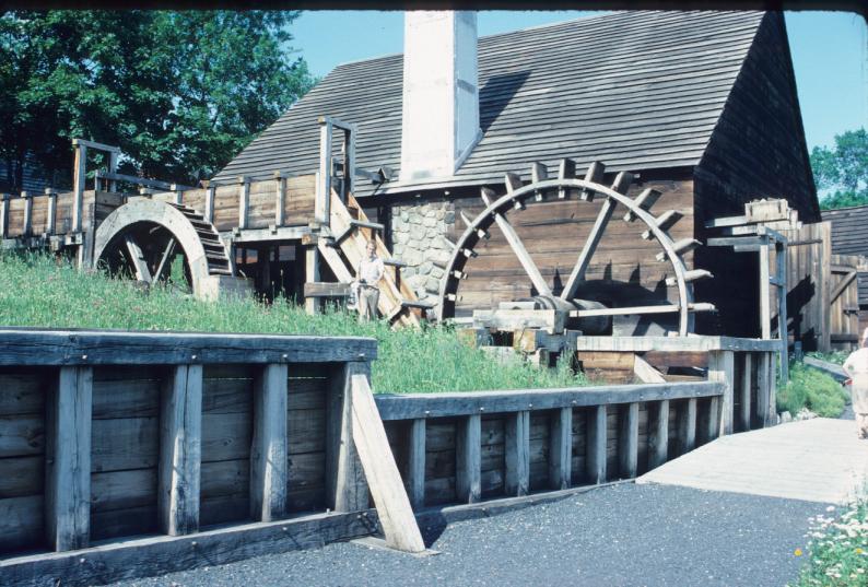 View of water wheels adjacent forge building