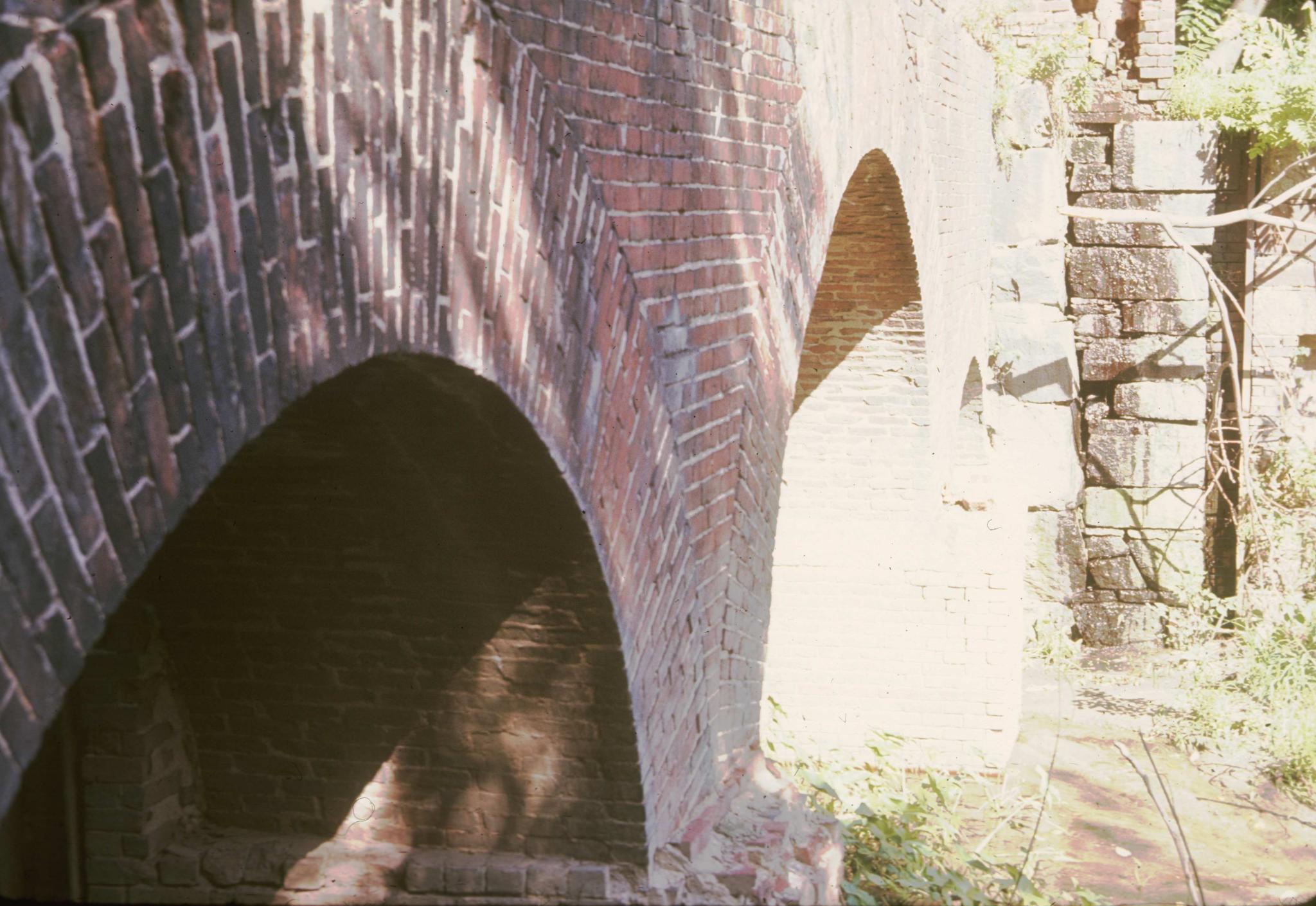 Photograph of the brick arches of a tailrace from an unknown mill on Union…