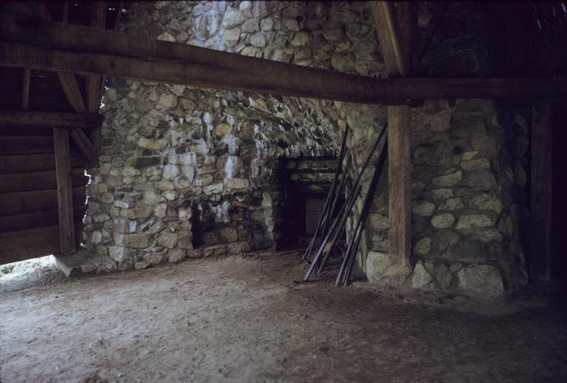 Hearth/tapping arch at base of blast furnace with miscellaneous tools