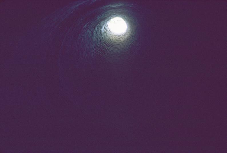 Interior view looking up furnace stack