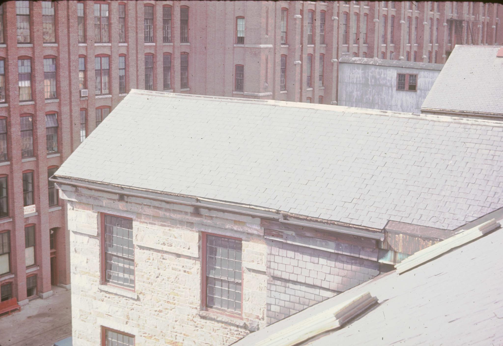 Photograph of the roofs of the west towers from the main roof of an…