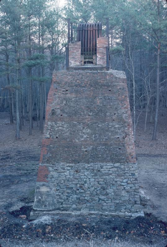 Furnace with blast air heaters, from back