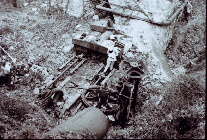 View from above of remains of blowing engine