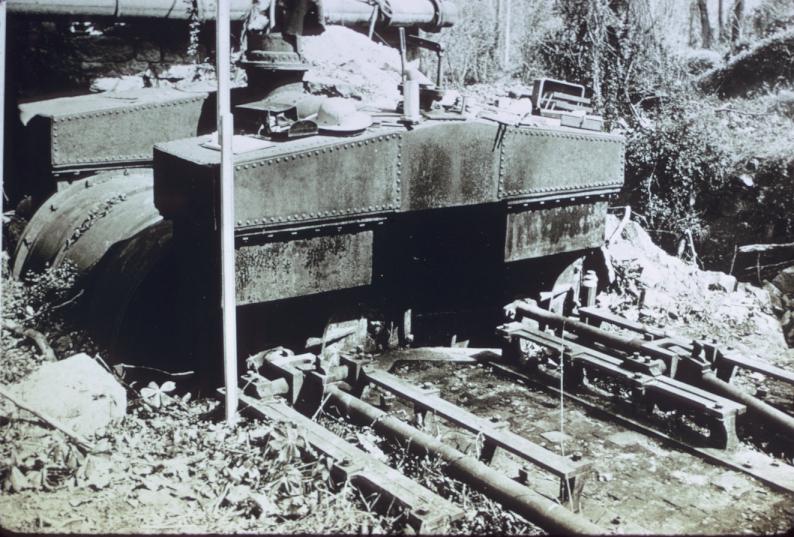 (Image date probably 1968-04)  Close-up of portion of machinery depicted in…