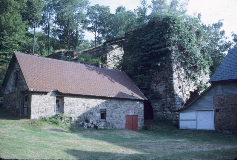 View of casting shed and furnace.