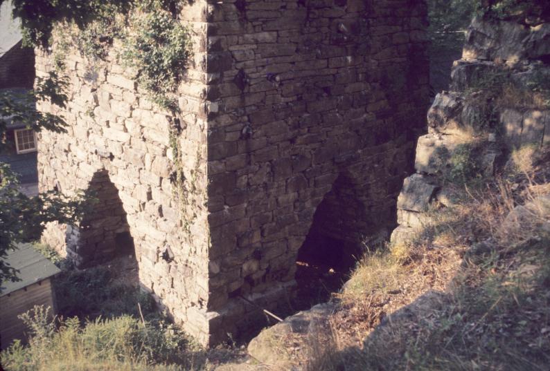 View of masonry blast furnace.