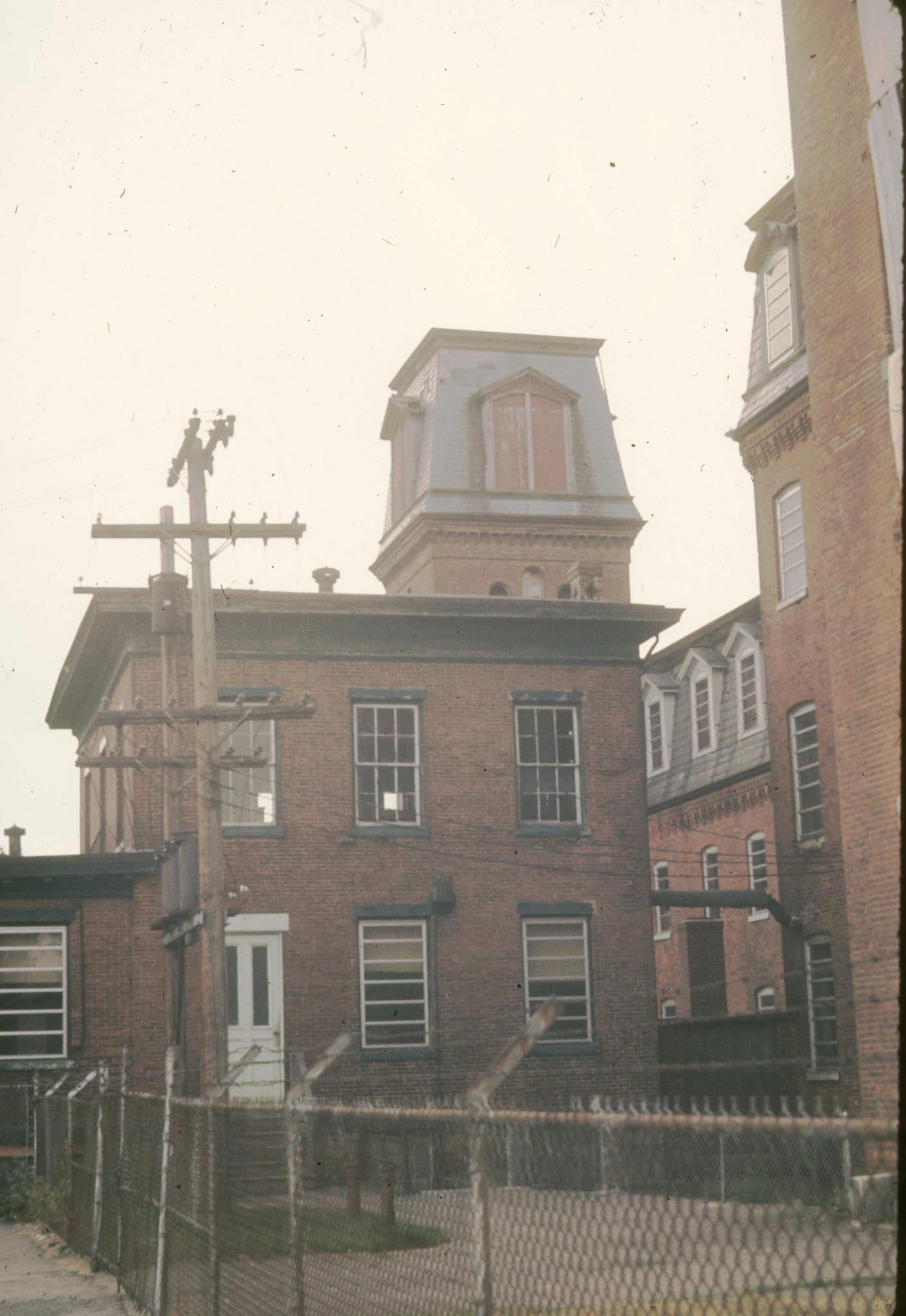 Photograph of mill buildings.