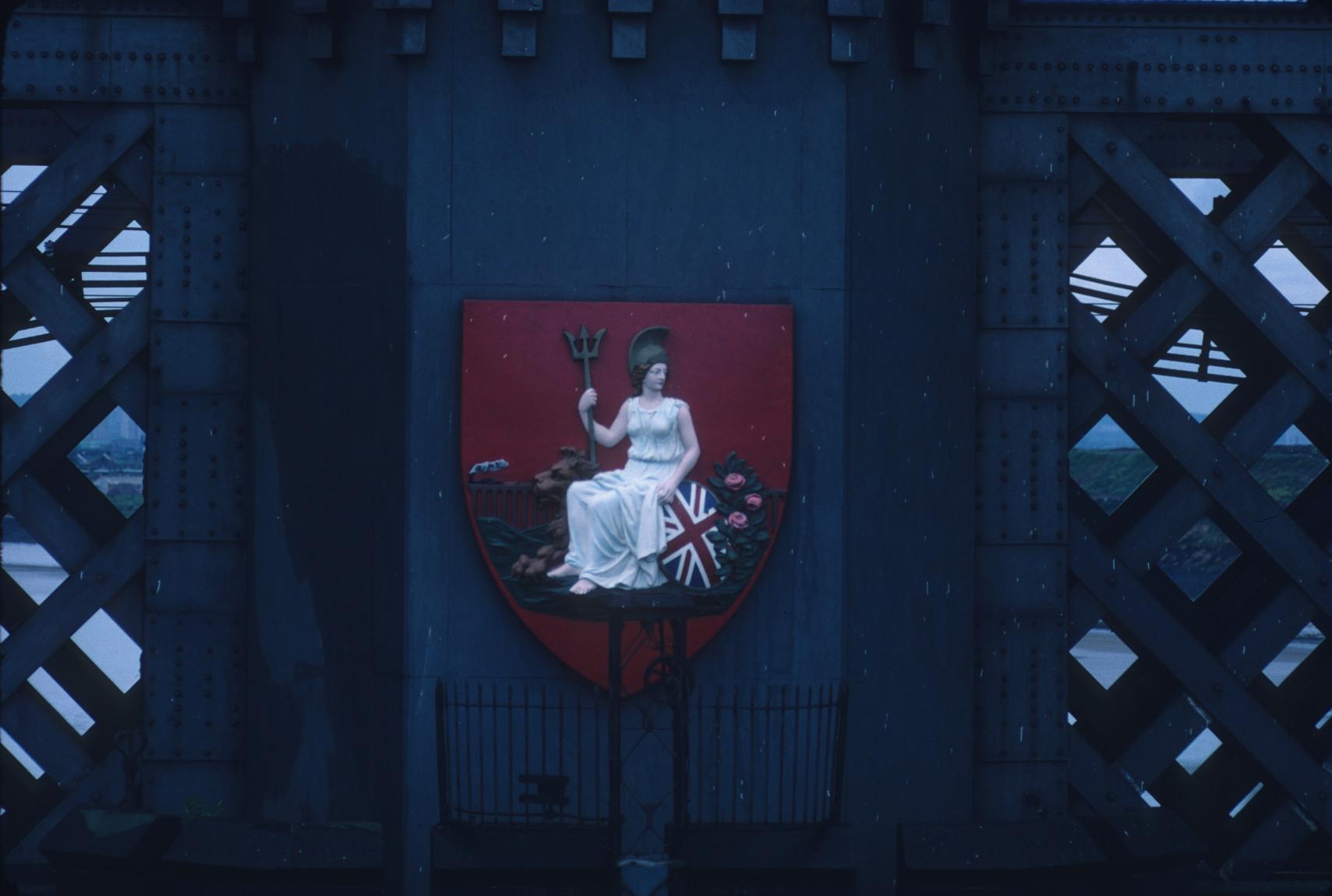 one of three different shields adorning the Runcorn Railway Bridge, this one…