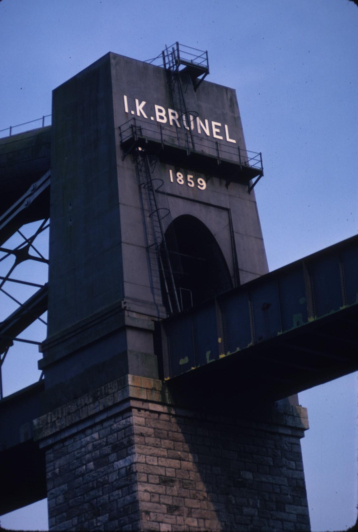 The bridge bears the inscription \"I.K.Brunel 1859\" at either end,…