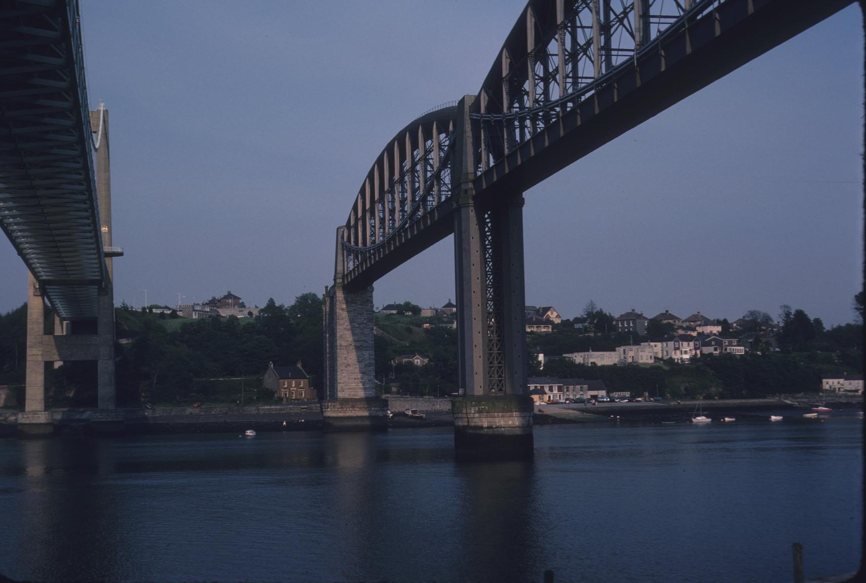 Looking towards Plymouth from the Saltash side of the River Tamar, the Royal…