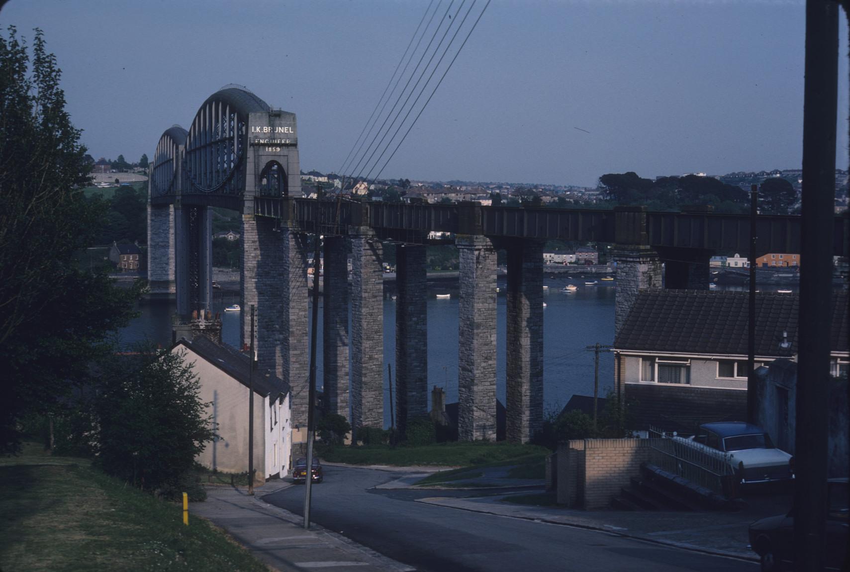 View of the bridge from the Saltash side of the River Tamar.