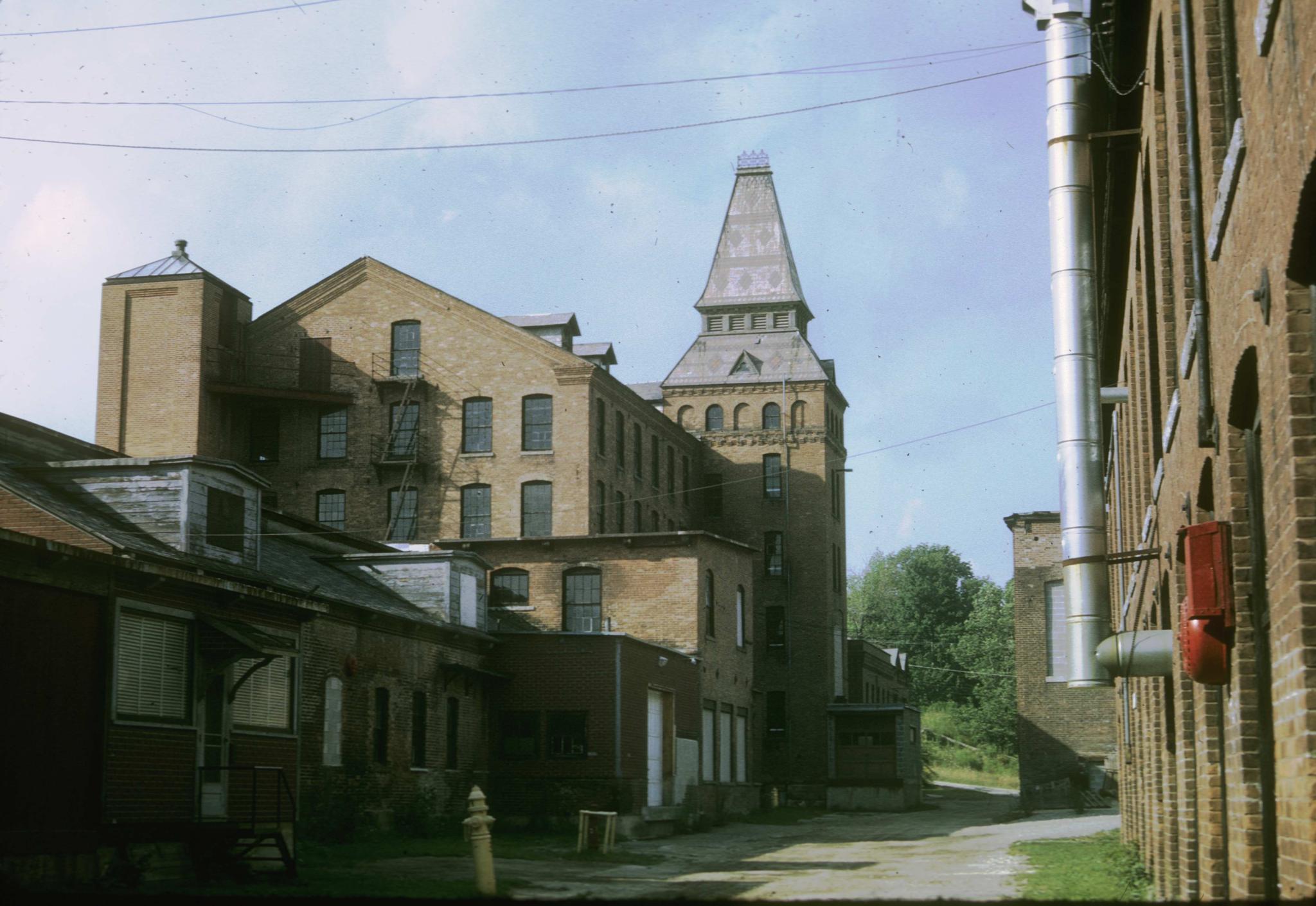 Photograph of an unidentified textile mill north of Pittsfield, Massachusetts…