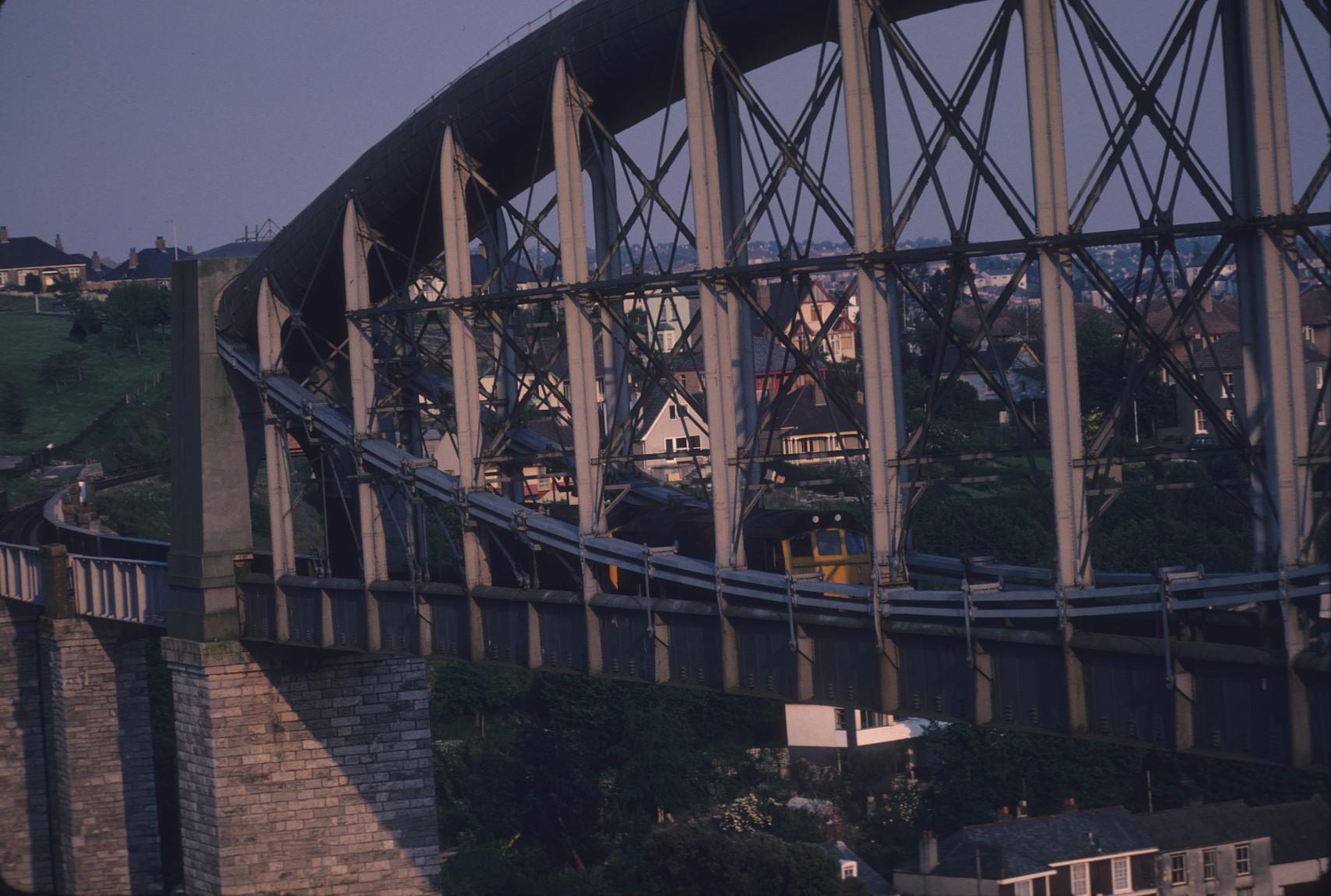 detail of the cross bracing and suspension members of the Royal Albert Bridge.