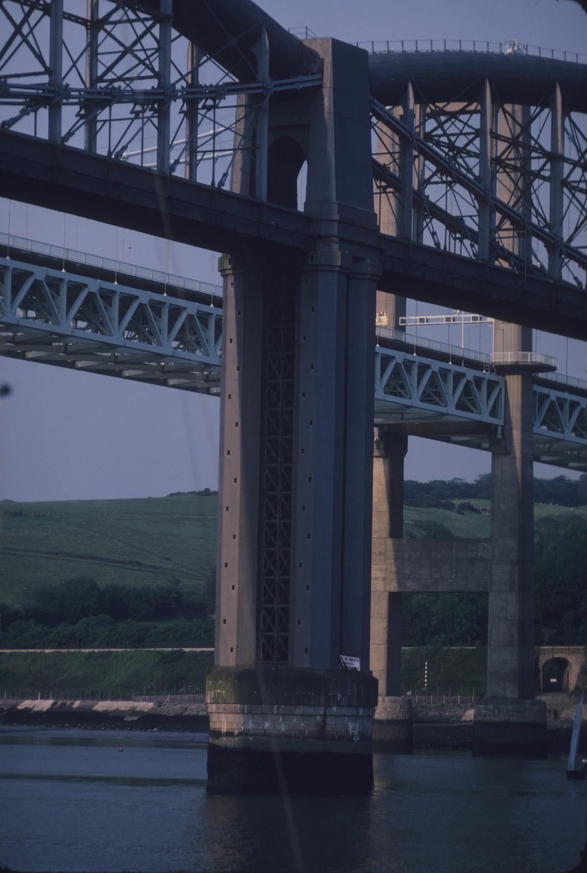 South face of the Royal Albert Bridge over the River tamar, Tamar Bridge…