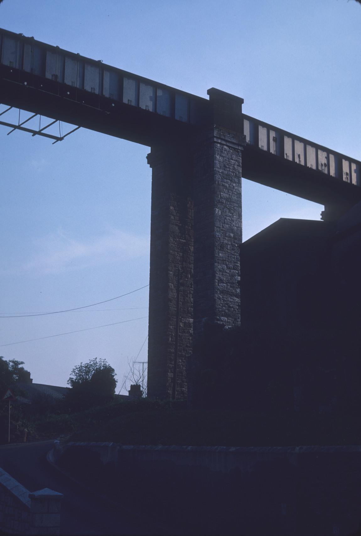 Viaduct on Cornwall end of Royal Albert Bridge over the River Tamar.