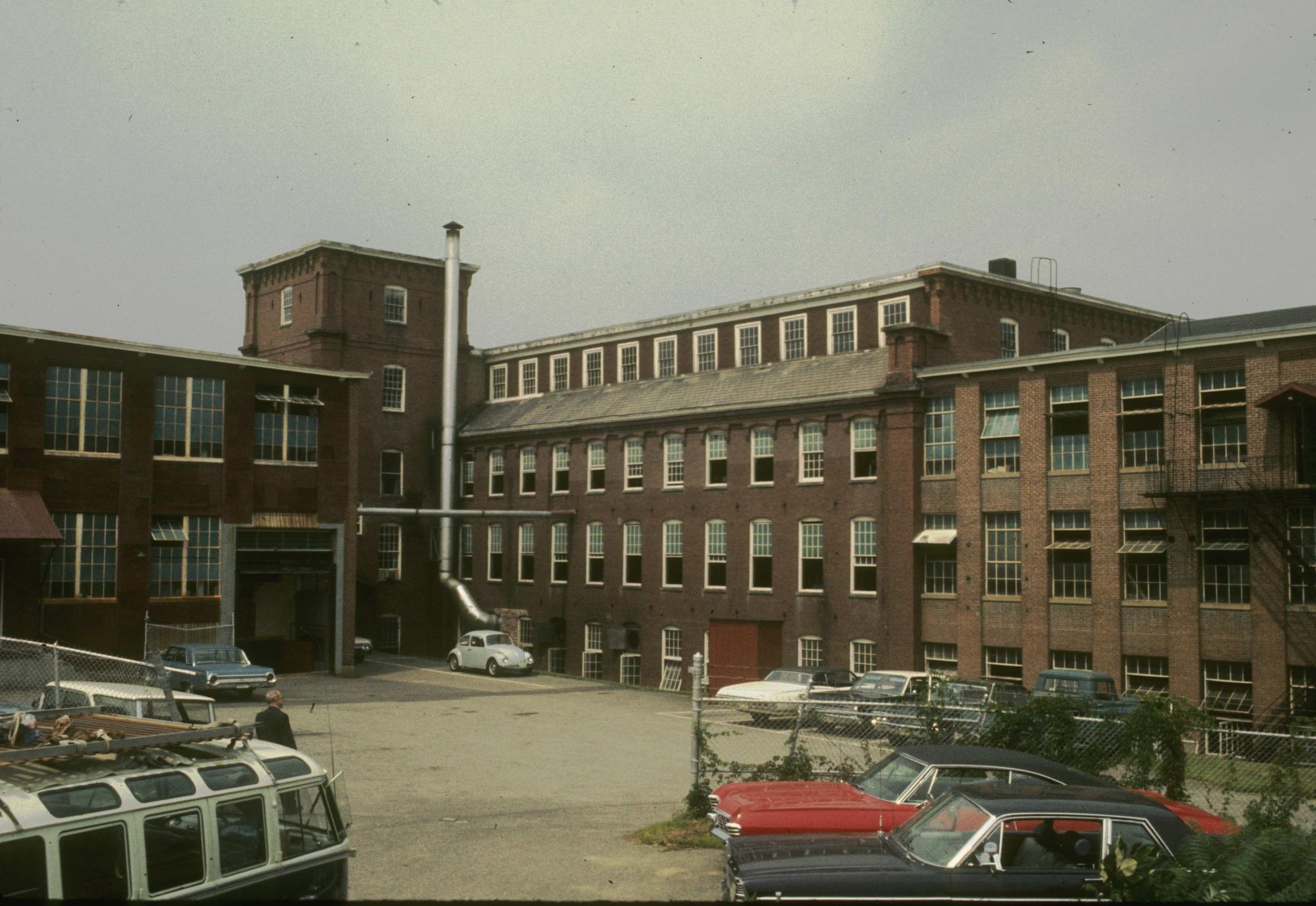 Photograph of an unidentified mill east of Globe Village, Southbridge,…