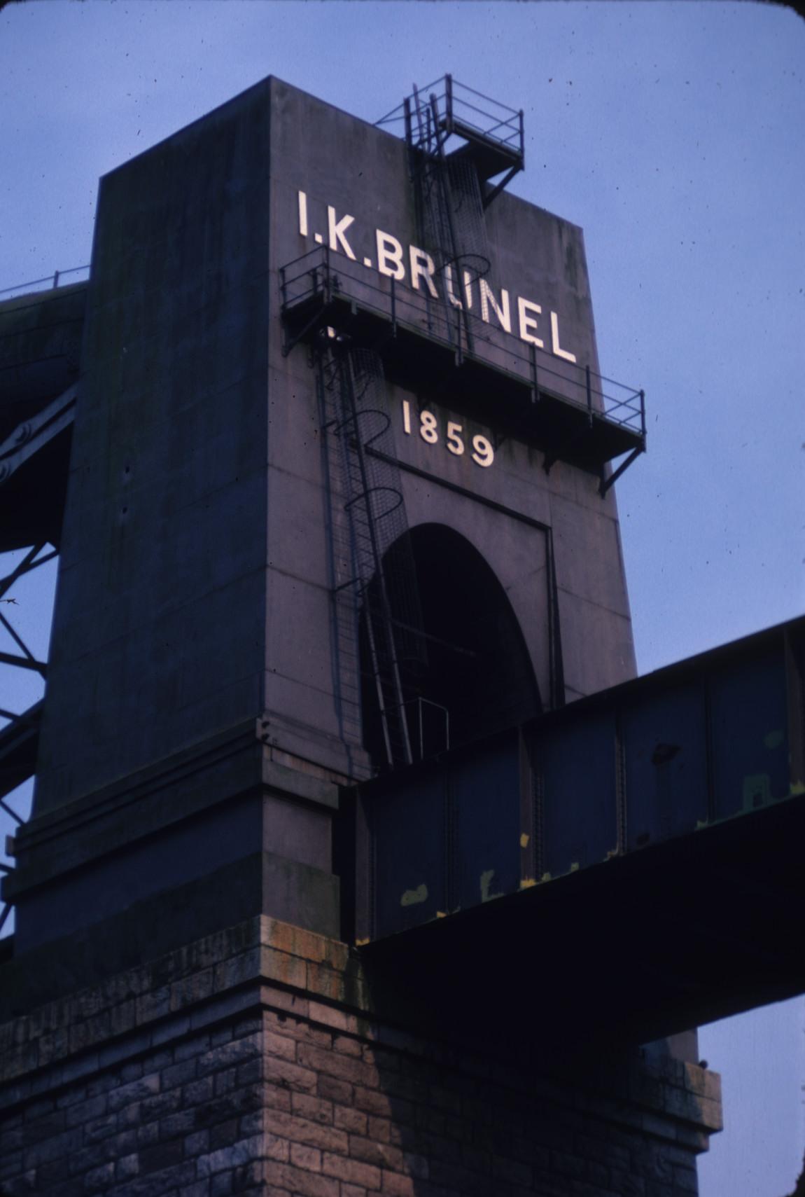 Inscription on the Royal Albert Bridge, honoring its engineer.