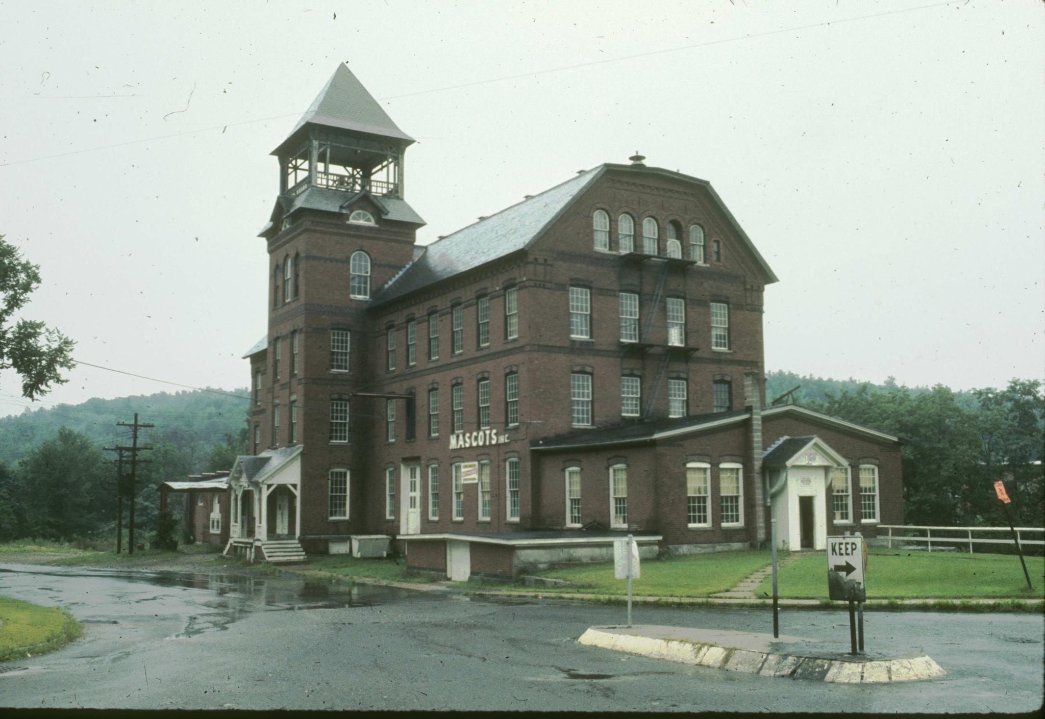 Photograph of an unidentified mill in Leeds, Massachusetts.