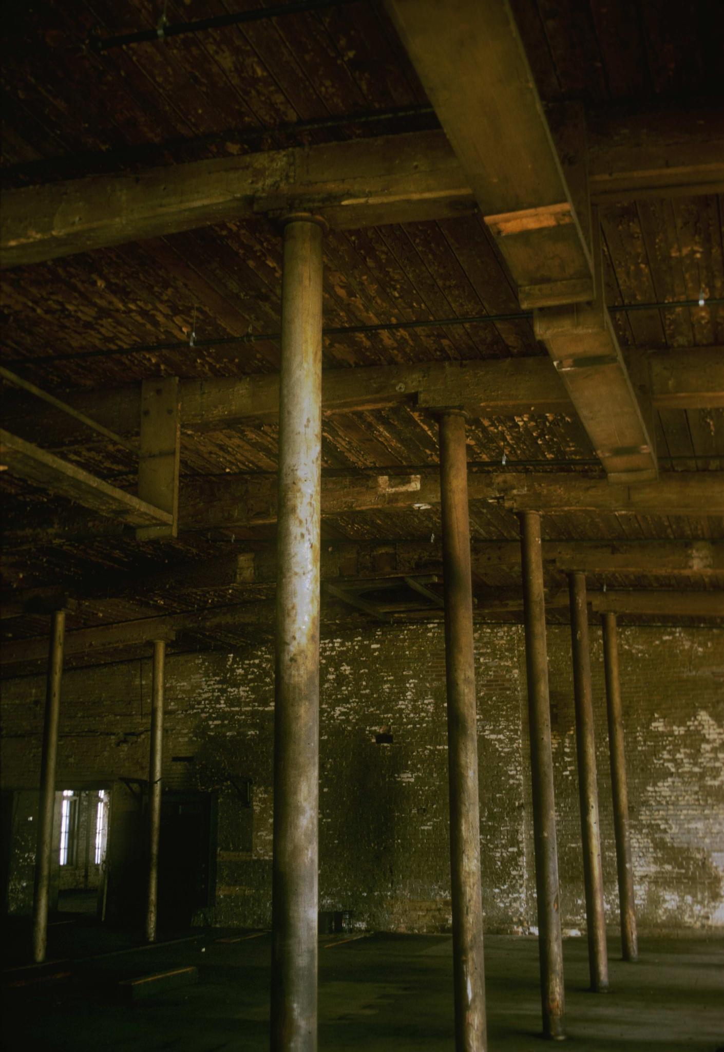 Photograph of the interior of the mill showing the framing.