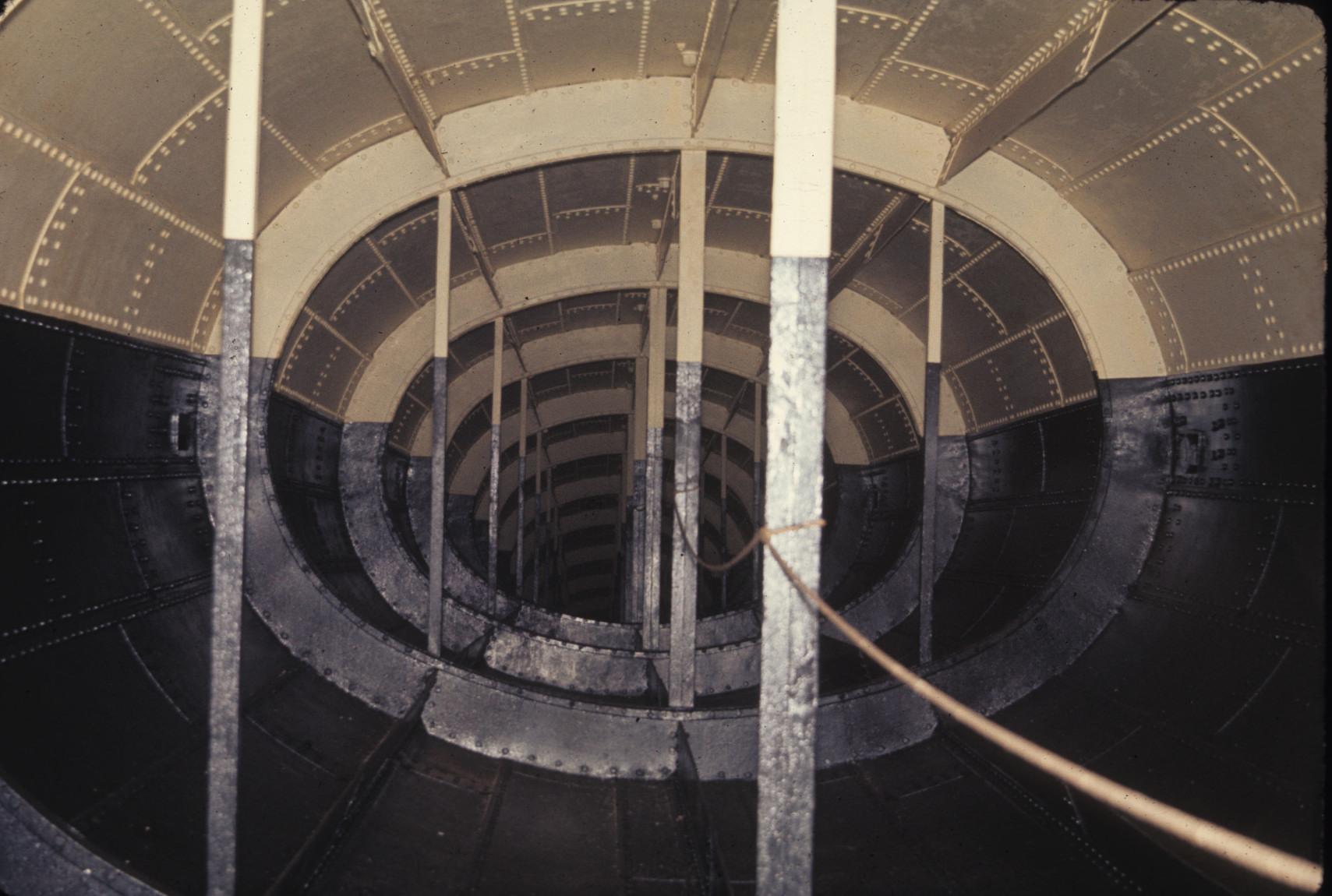 Interior of the tubular truss of the Royal Albert Bridge over the River Tamar.