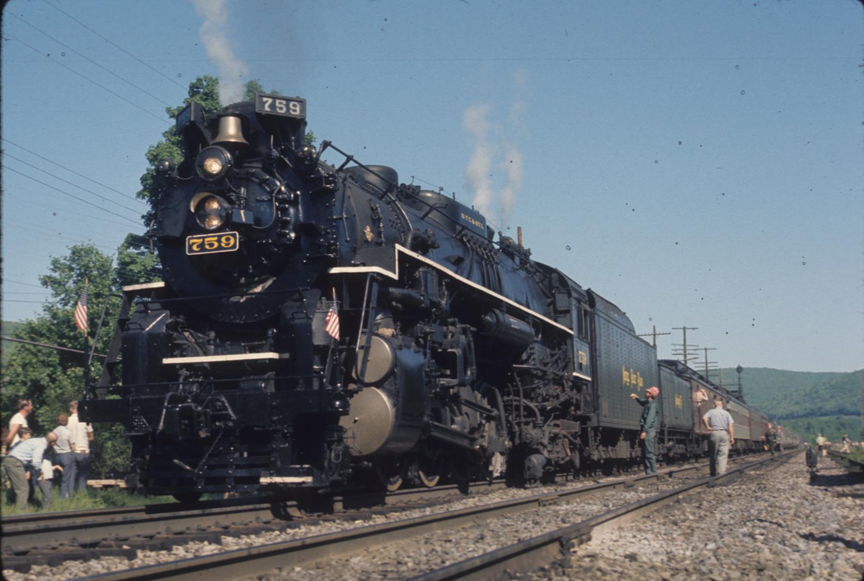 Steam engine 759 with excursion train East of Susquehanna Pennsylvania