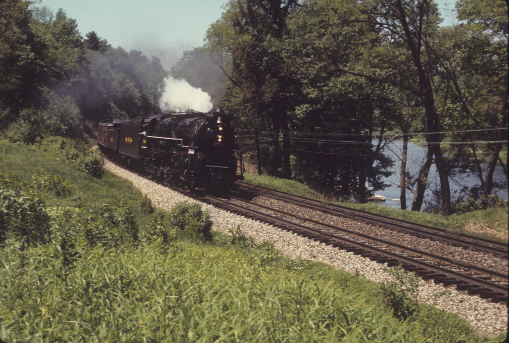 Engine 759 with excursion train near Calicoon, New York