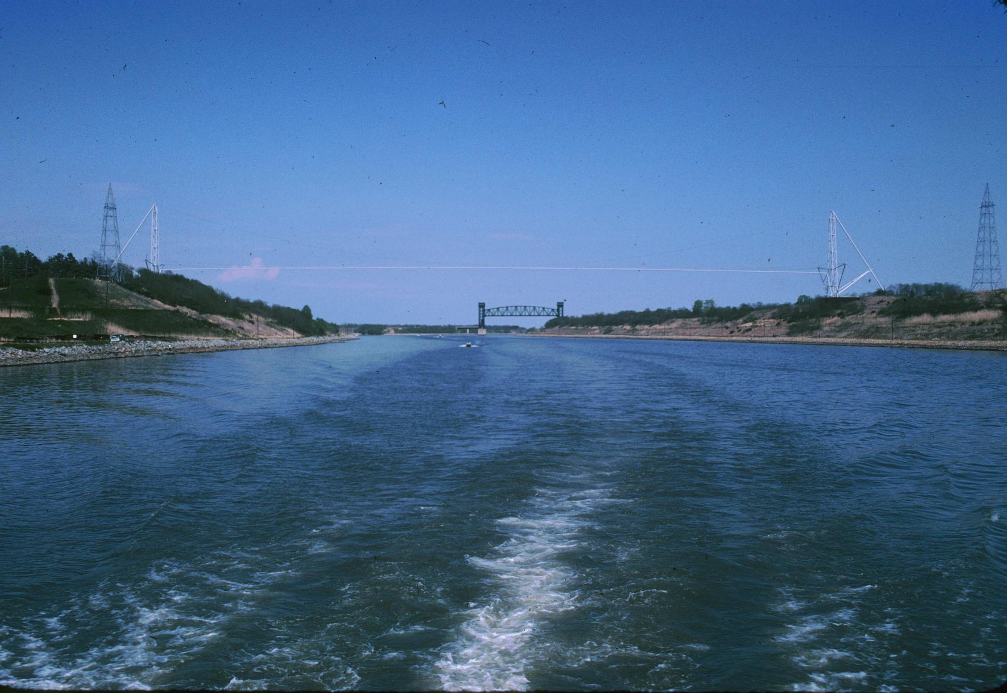 Photograph taken from the C&D canal showing the Pennsylvania Railroad lift…