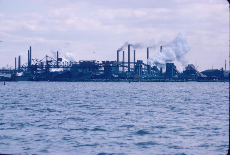 View of coke quenching at Sparrows Point, MD.