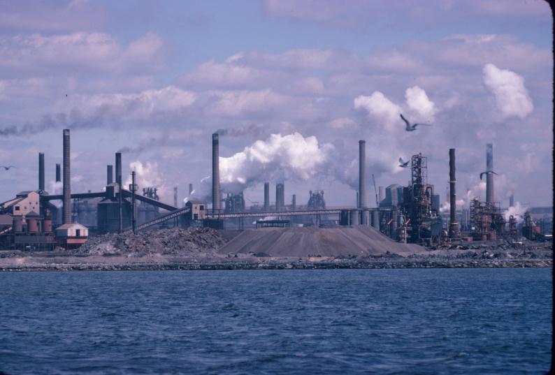 View of coke quenching at Sparrows Point, MD.