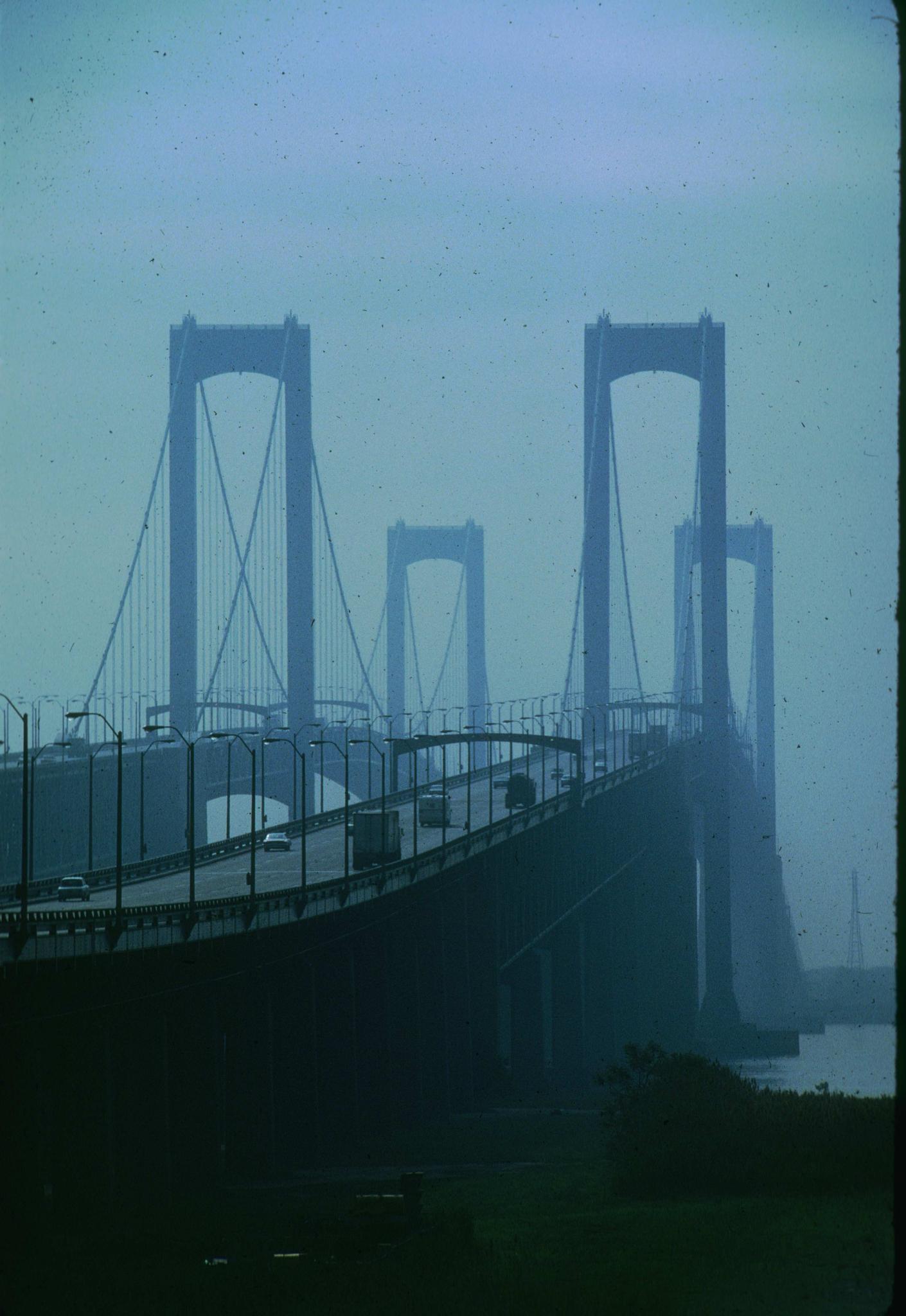 Photograph of the Delaware Memorial Bridge taken from Wilmington, Delaware in…