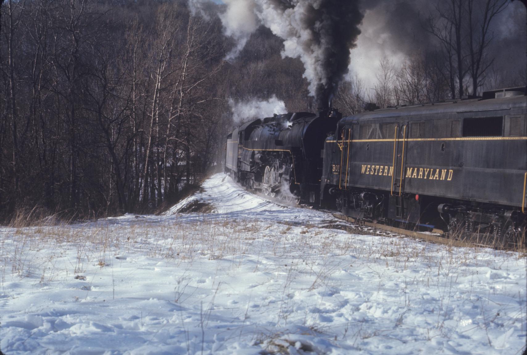 Steam engine 2101 with diesel locomotive Iron Springs Pennsylvania