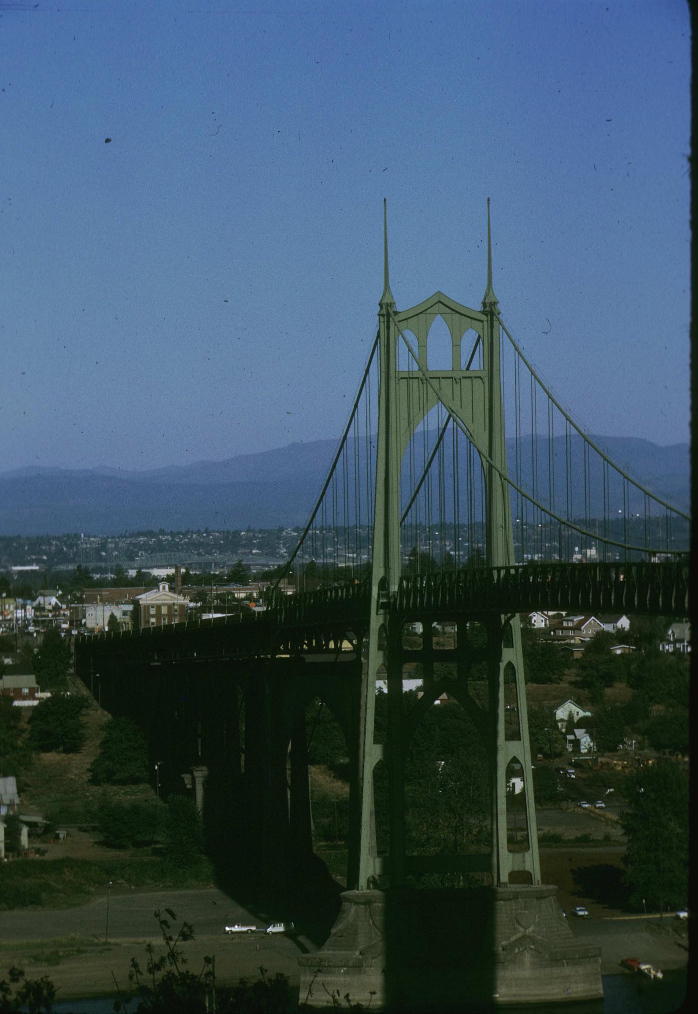 Photograph of the St. John's Bridge.  The photograph shows one of the…