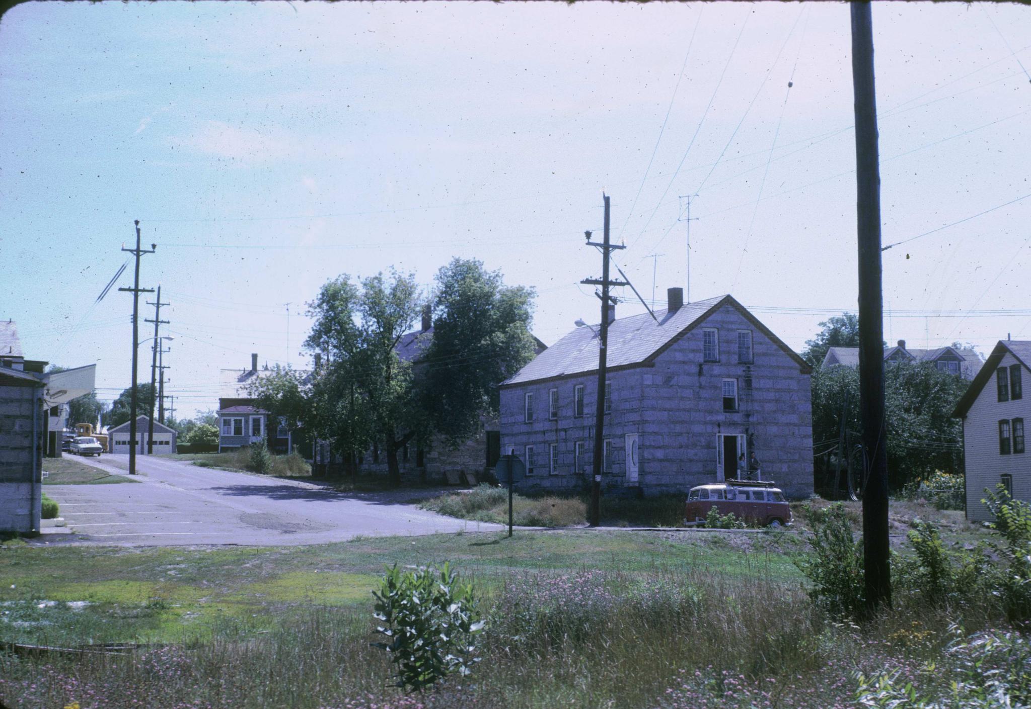 Photograph of workers housing associated with Slater's mills at Webster.