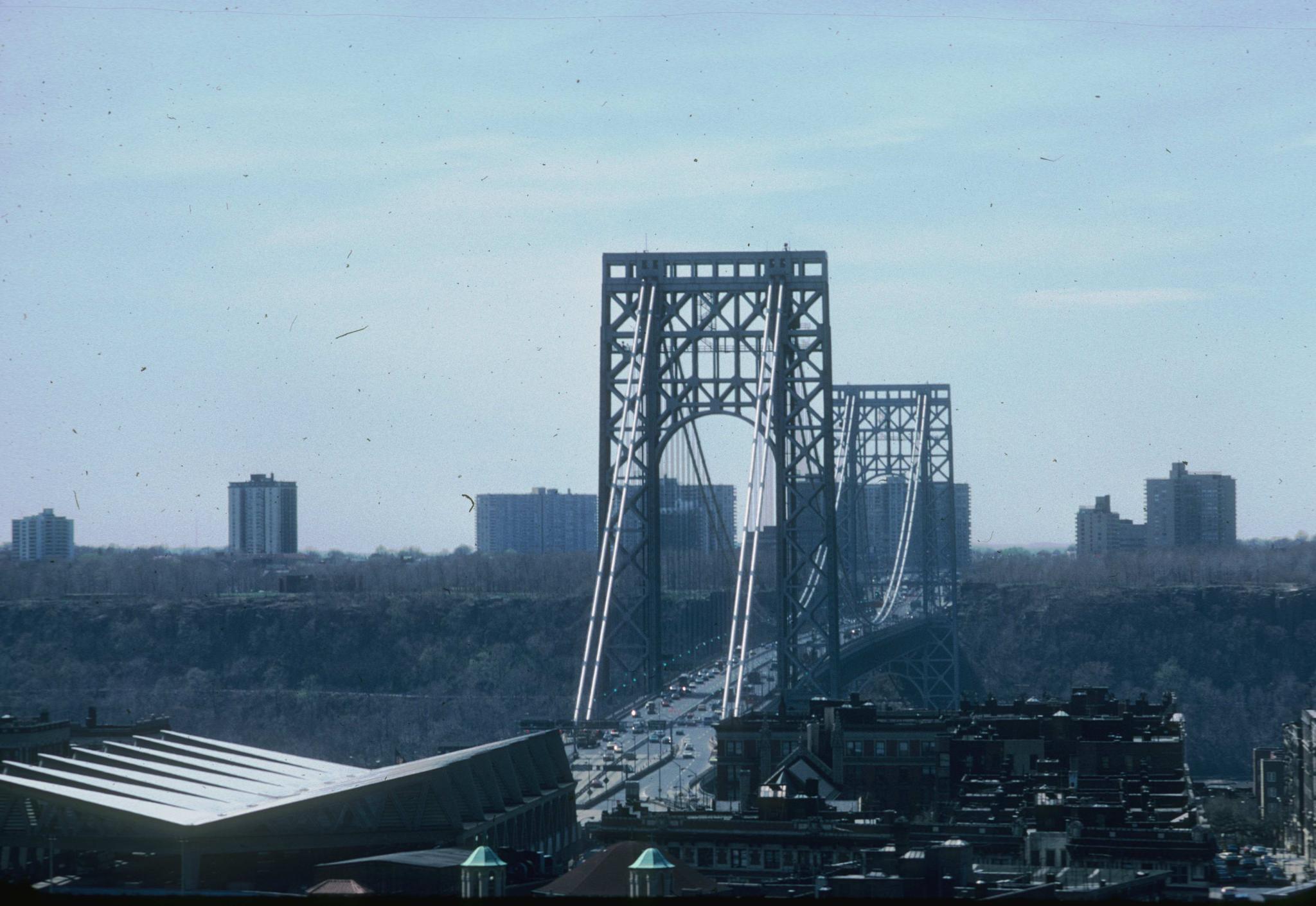 Photograph of the George Washington Bridge.Original photograph by Delony.