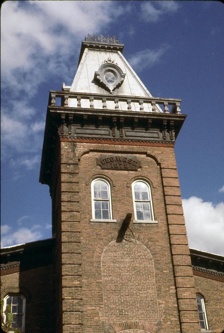 View of tower of West's paper mill.  Balston, NY.