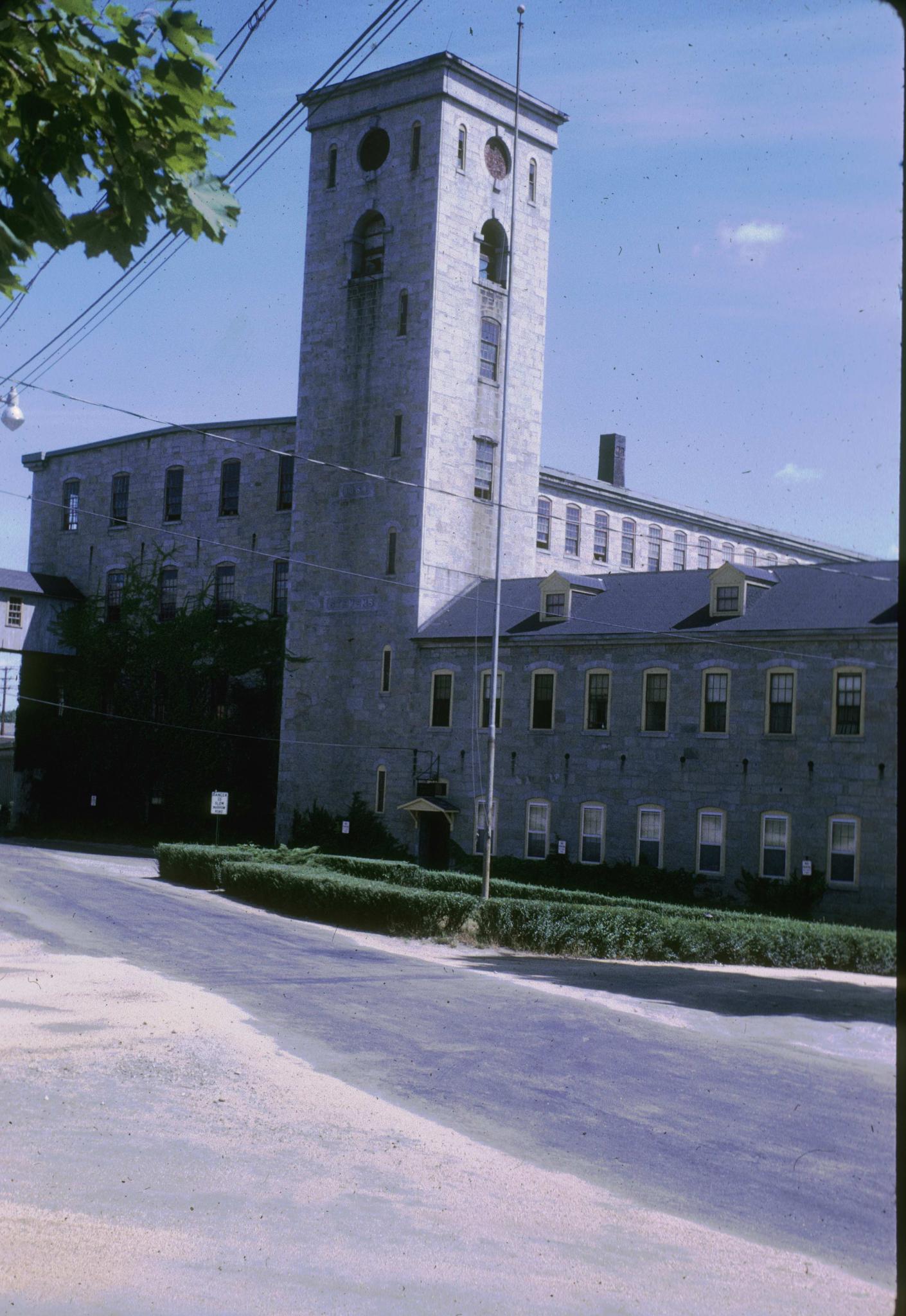 Photograph of the tower of the mill.  The mill was constructed in 1869.