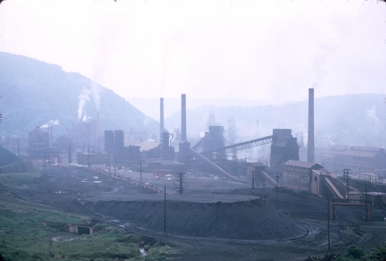 Overview of the Bethlehem Steel Works Franklin mills in Johnstown, Pennsylvania…