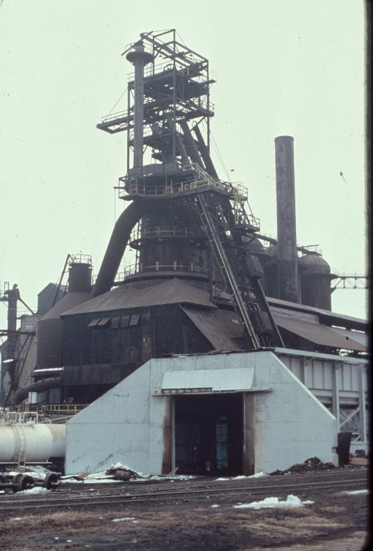 E.J. Lavino & Co. blast furnace at Lynchburg, Virginia.  Original slibe…