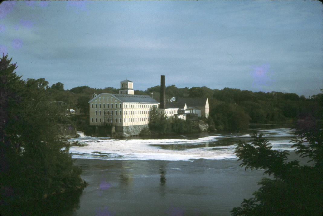 View of the paper mill and Androscoggin River in Topsham, ME.