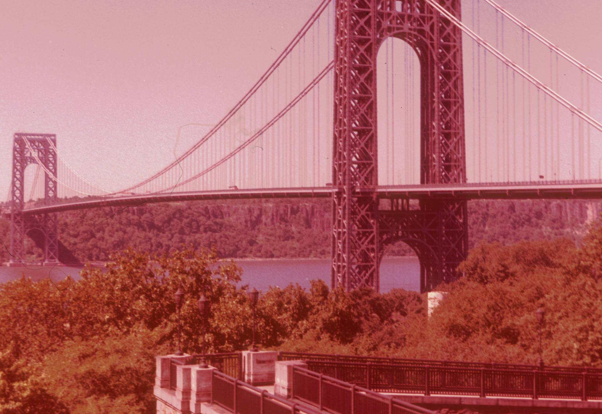 Photograph of the George Washington Bridge.  The slide is one of the…