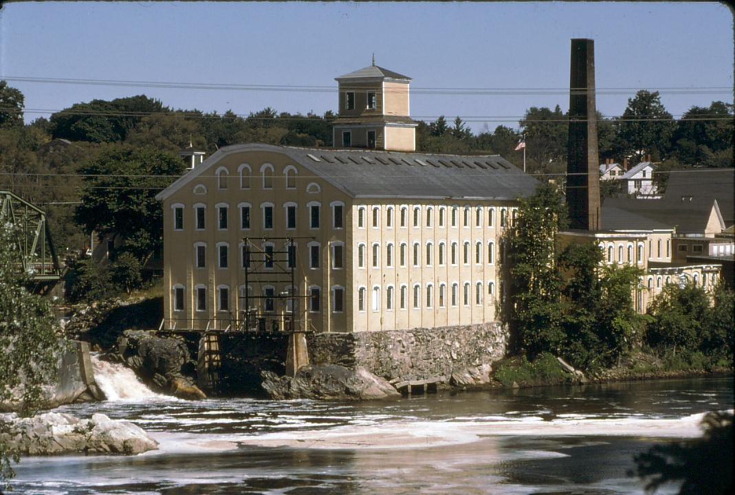 View of paper mill and Androscoggin River, Topsham, ME.