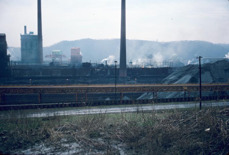 Photograph of Weirton Steel coke ovens in West Virginia.