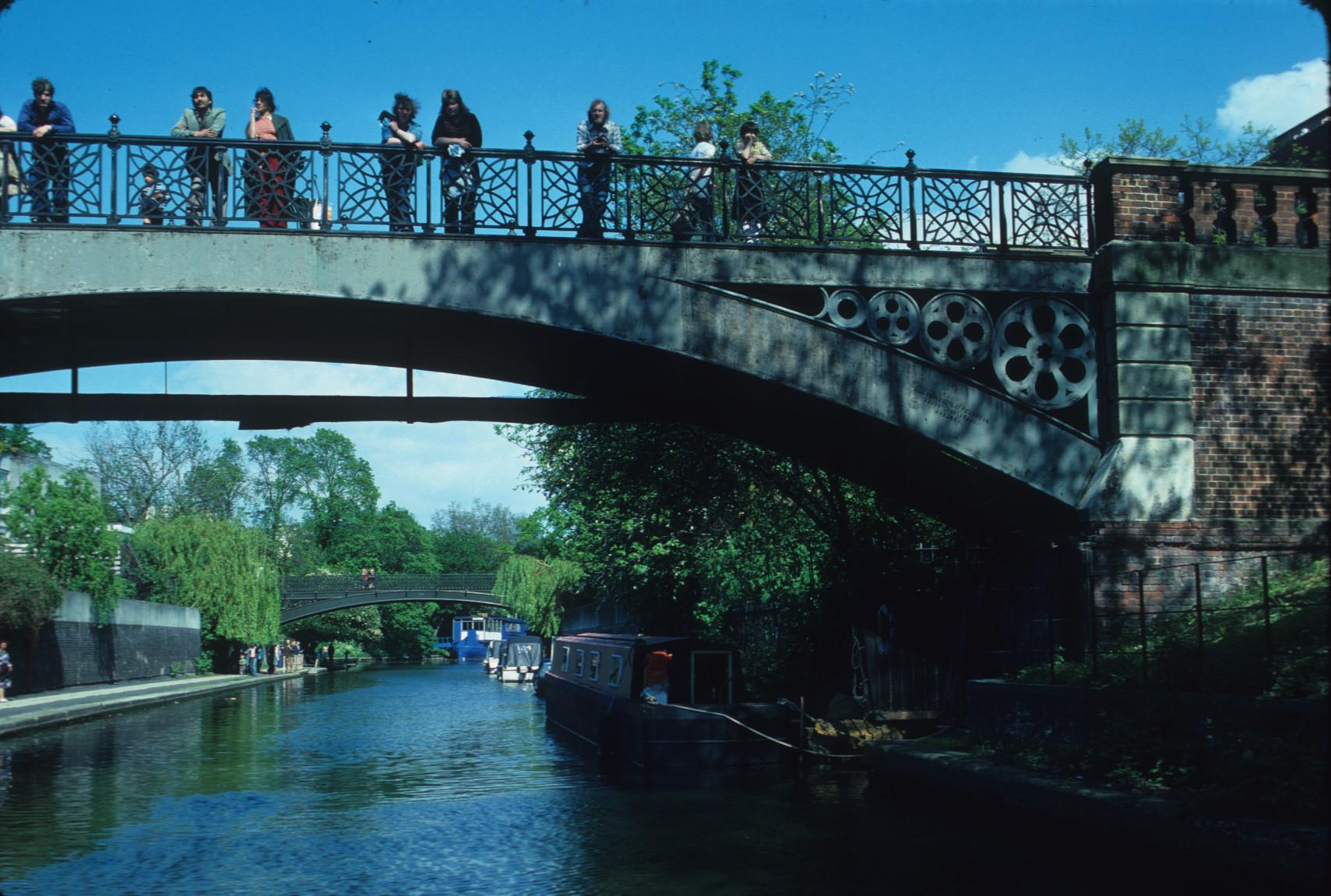 Detail of another cast iron bridge over the Regent\'s Canal, London.