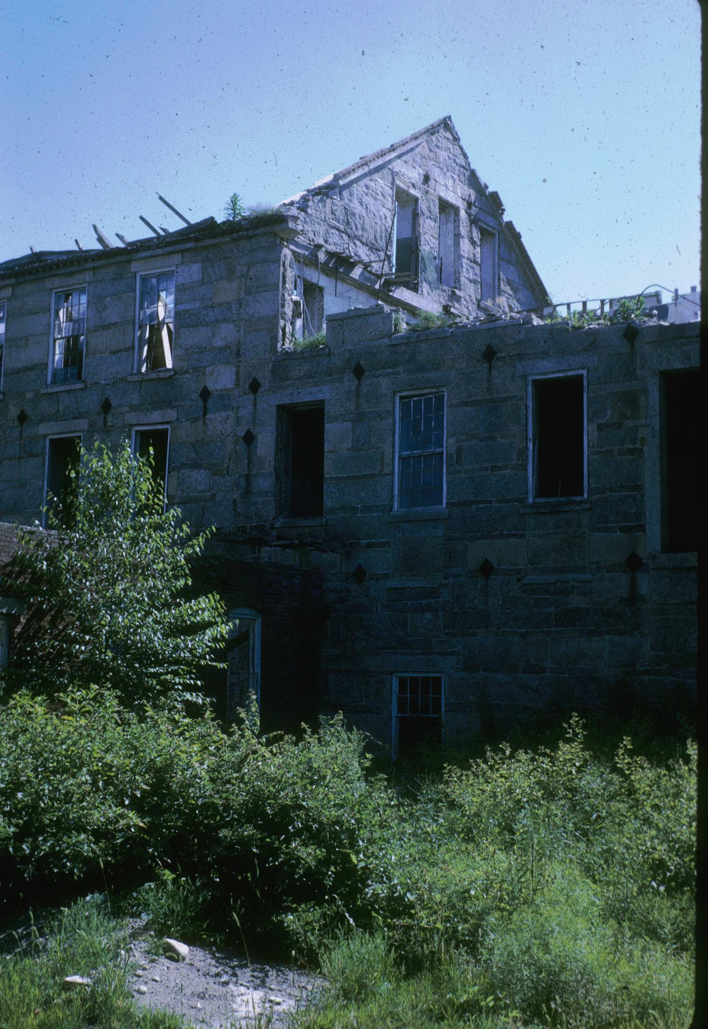 Photograph of an unidentified ruined stone mill at Fisherville or Saundersville…