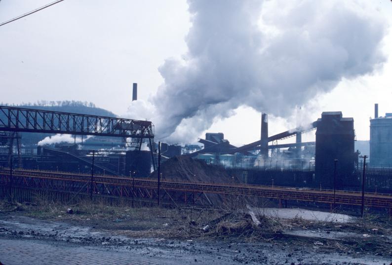 Photograph of Weirton Steel Company coke ovens in West Virginia.